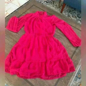 Trixxi Red Dot Long Sleeve Dress